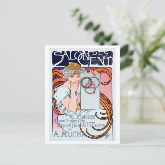 Alphonse Mucha Postkarte (Stehend Vorderseite)