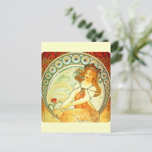 Alphonse Mucha Postkarte (Stehend Vorderseite)