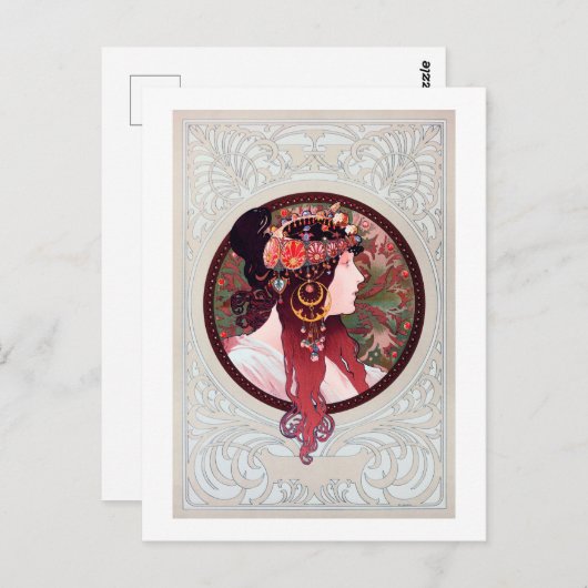 Alphonse Mucha Postkarte (Vorne/Hinten)