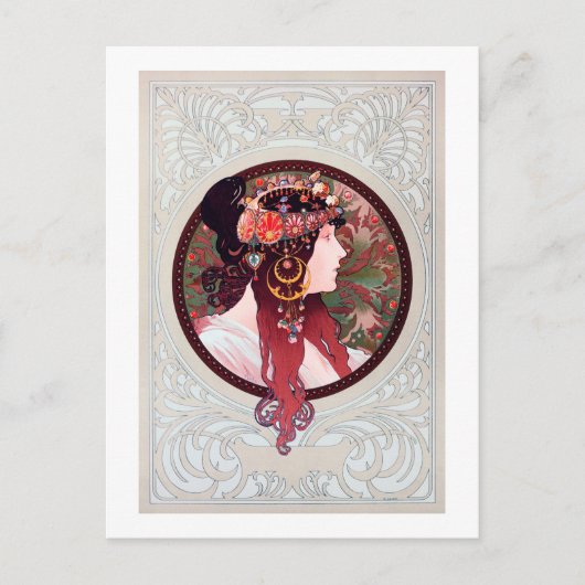 Alphonse Mucha Postkarte (Vorderseite)