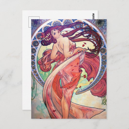 Alphonse Mucha Postkarte (Vorne/Hinten)