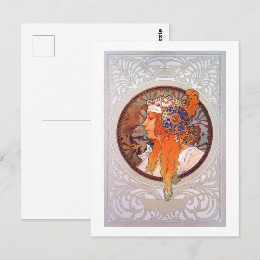 Alphonse Mucha Postkarte (Vorne/Hinten)