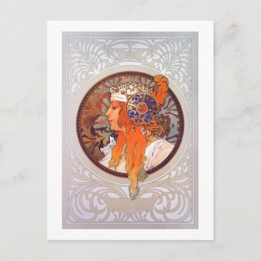 Alphonse Mucha Postkarte (Vorderseite)