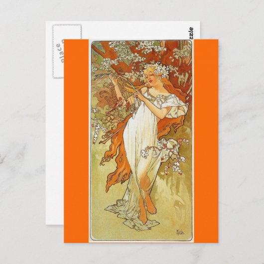 Alphonse Mucha Postkarte (Vorne/Hinten)