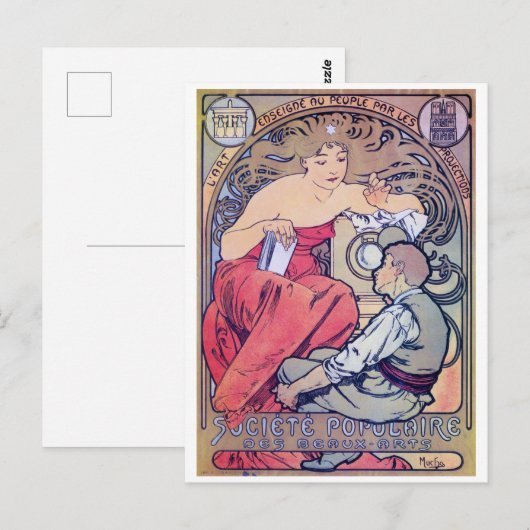 Alphonse Mucha Postkarte (Vorne/Hinten)