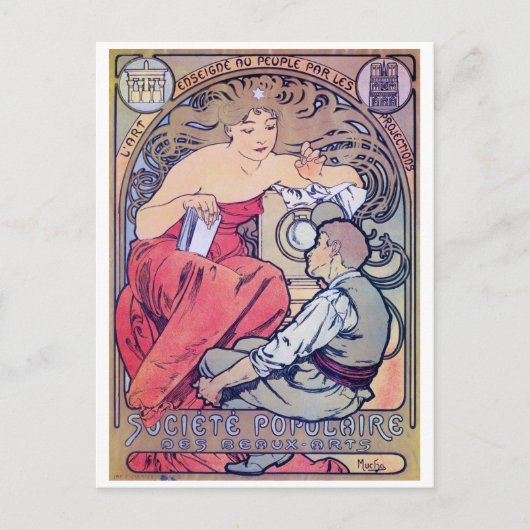 Alphonse Mucha Postkarte (Vorderseite)
