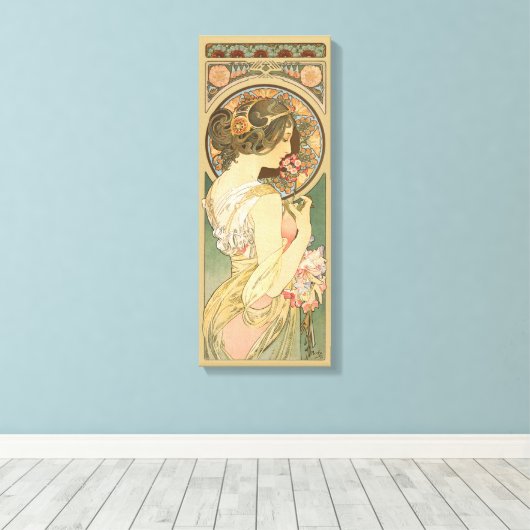 Alphonse Mucha Primrose CC0640 Leinwanddruck (Insitu (Holzboden))