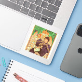 Alphonse Mucha Prince und Dragon Aufkleber (Laptop mit iPhone)