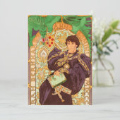 Alphonse Mucha Prince und Dragon Einladung (Stehend Vorderseite)