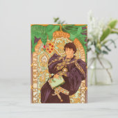 Alphonse Mucha Prince und Dragon Einladung (Stehend Vorderseite)