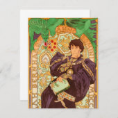 Alphonse Mucha Prince und Dragon Einladung (Vorne/Hinten)