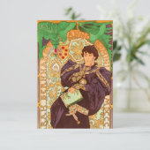 Alphonse Mucha Prince und Dragon Einladung (Stehend Vorderseite)
