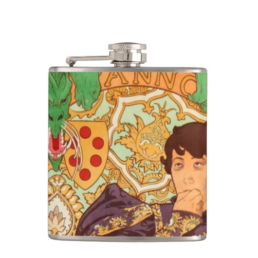 Alphonse Mucha Prince und Dragon Flachmann (Vorderseite)