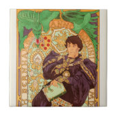 Alphonse Mucha Prince und Dragon Fliese (Vorderseite)