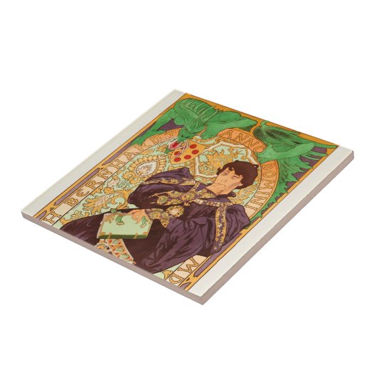 Alphonse Mucha Prince und Dragon Fliese (Seite)