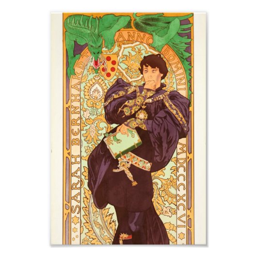 Alphonse Mucha Prince und Dragon Fotodruck (Vorne)
