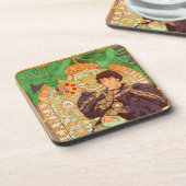 Alphonse Mucha Prince und Dragon Getränkeuntersetzer (Linke Seite)