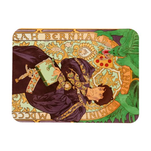 Alphonse Mucha Prince und Dragon Magnet (Horizontal)