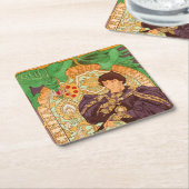 Alphonse Mucha Prince und Dragon Rechteckiger Pappuntersetzer (angewinkelt)