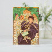 Alphonse Mucha Prince und Dragon RSVP Karte (Stehend Vorderseite)