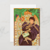 Alphonse Mucha Prince und Dragon RSVP Karte (Vorne/Hinten)