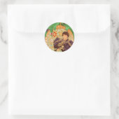 Alphonse Mucha Prince und Dragon Runder Aufkleber (Tasche)
