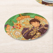 Alphonse Mucha Prince und Dragon Runder Pappuntersetzer (Angewinkelt)