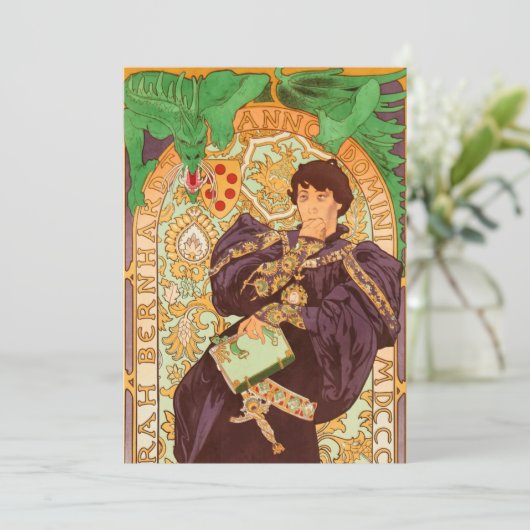 Alphonse Mucha Prince und Dragon Save The Date (Stehend Vorderseite)