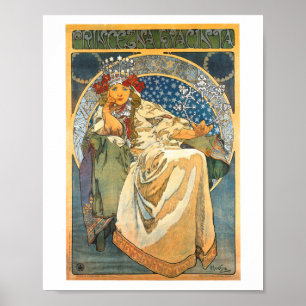 ALPHONSE MUCHA PRINCESS HYACIN VINTAGE POSTER 1911
