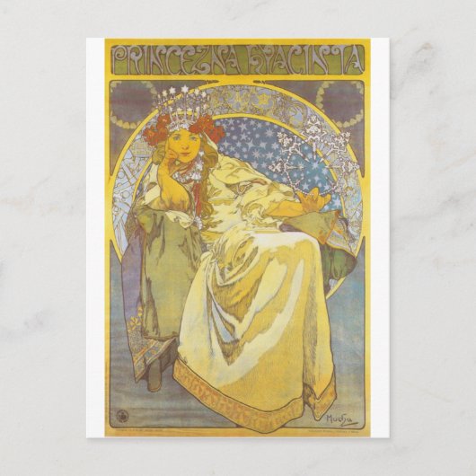 Alphonse Mucha - Princess Hyacint Postcard Postkarte (Vorderseite)