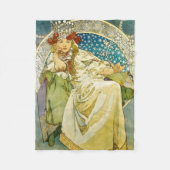 Alphonse Mucha Princess Hyacinth Art Nouveau Fleecedecke (Vorderseite)