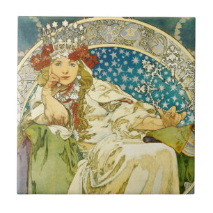 Alphonse Mucha Princess Hyacinth Art Nouveau Fliese