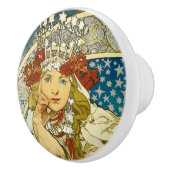 Alphonse Mucha Princess Hyacinth Art Nouveau Keramikknauf (Rechts)