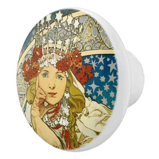 Alphonse Mucha Princess Hyacinth Art Nouveau Keramikknauf (Rechts)
