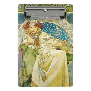 Alphonse Mucha Princess Hyacinth Art Nouveau Mini Klemmbrett