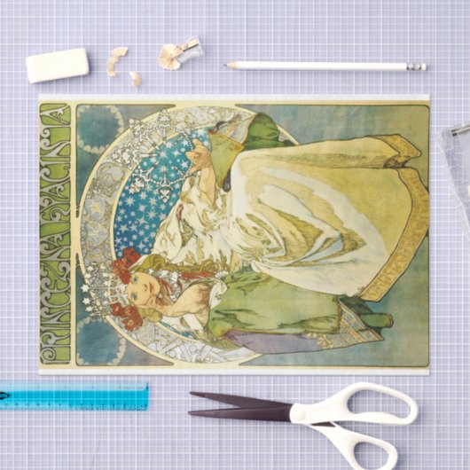 Alphonse Mucha Princess Hyacinth Art Nouveau Seidenpapier (Handwerk)
