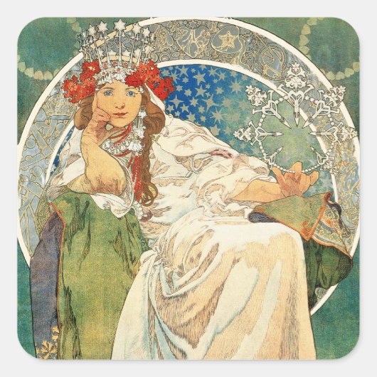 Alphonse Mucha Princess Hyacinth Aufkleber (Vorderseite)
