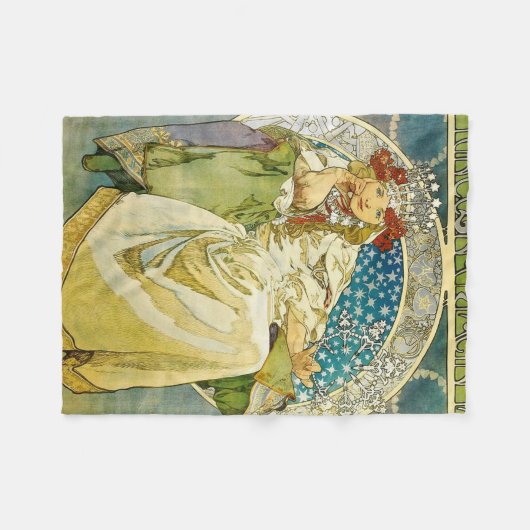 Alphonse Mucha Princess Hyacinth Fleecedecke (Vorderseite (Horizontal))