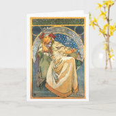 ALPHONSE MUCHA "PRINCESS HYACINTH" GREETKARTE KARTE (Gelbe Blume)