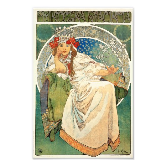 Alphonse Mucha Princess Hyacinth Print Fotodruck (Vorne)