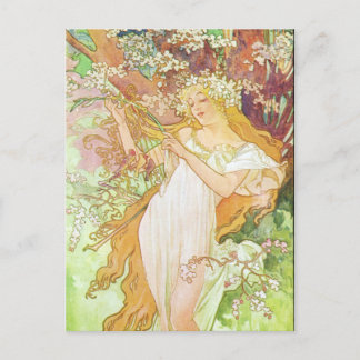 Alphonse Mucha Printemps/Frühjahr 1896 Postkarte
