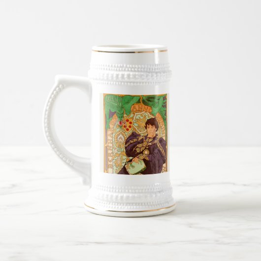 Alphonse Mucha Prinz und Drache Bierglas (Links)