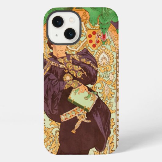 Alphonse Mucha Prinz und Drache iPhone Hülle (Rückseite)