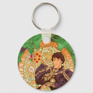 Alphonse Mucha Prinz und Drache Schlüsselanhänger