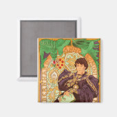 Alphonse Mucha Prinz und Drachenmagnet Magnet (Vorderseite/Rückseite)