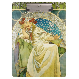 Alphonse Mucha Prinzessin Hyacinth Art Nouveau Klemmbrett