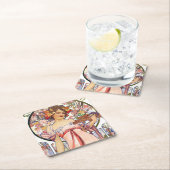 Alphonse Mucha Rechteckiger Pappuntersetzer (Vor Ort)