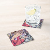 Alphonse Mucha Rechteckiger Pappuntersetzer (Vor Ort)