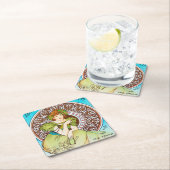 Alphonse Mucha Rechteckiger Pappuntersetzer (Vor Ort)