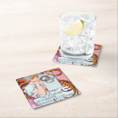 Alphonse Mucha Rechteckiger Pappuntersetzer (Vor Ort)